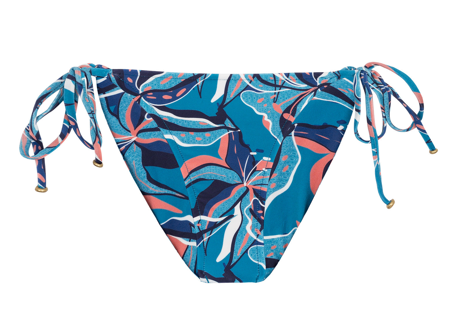 Rio de Sol Bottom Isla Bra - Floral Print, Tie Side, Brazilian Coverage  (Blue) – Rio Swim Shop