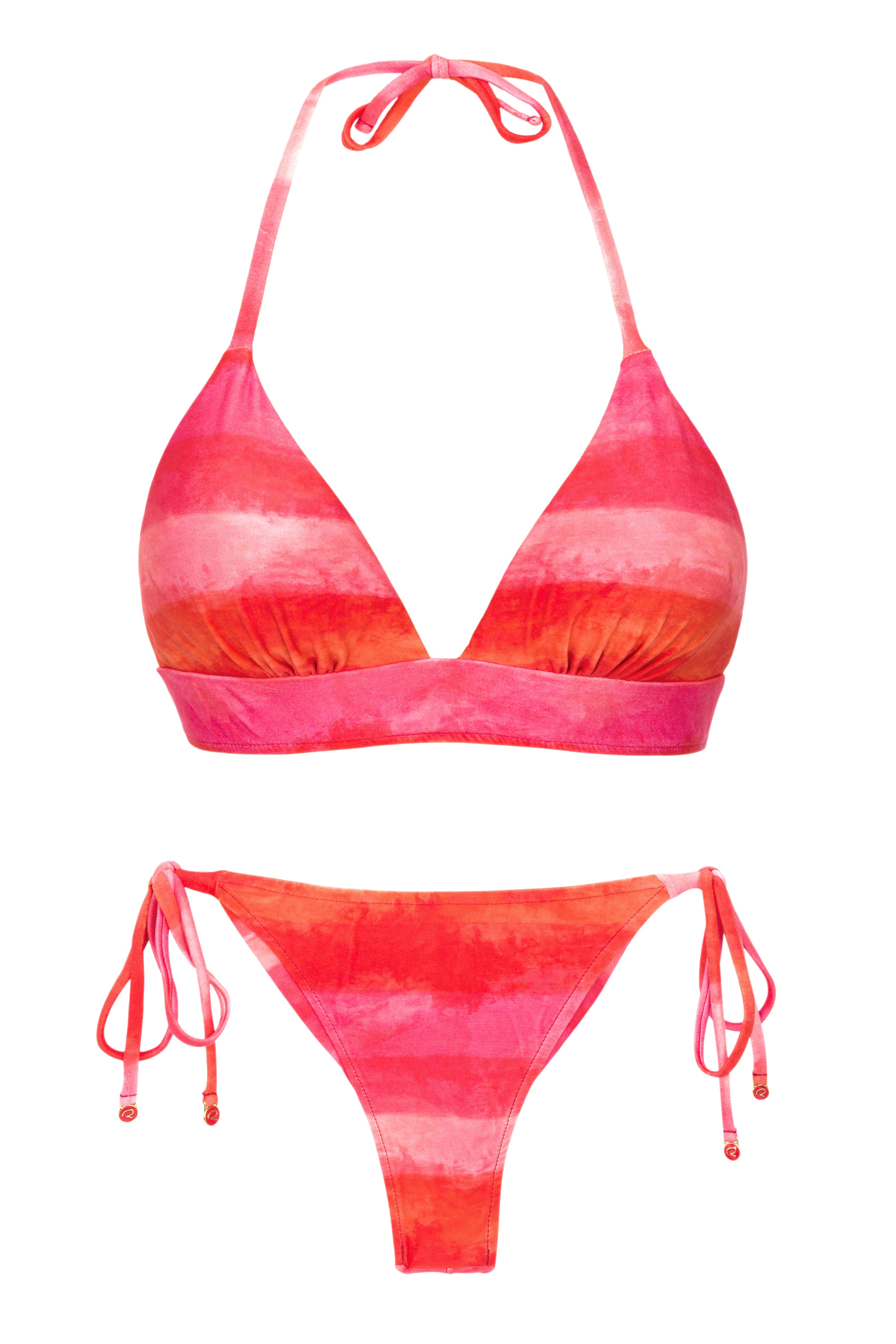 Rio de Sol Set Cher Tri-Cos Cheeky-Micro - Red Stripped Thong