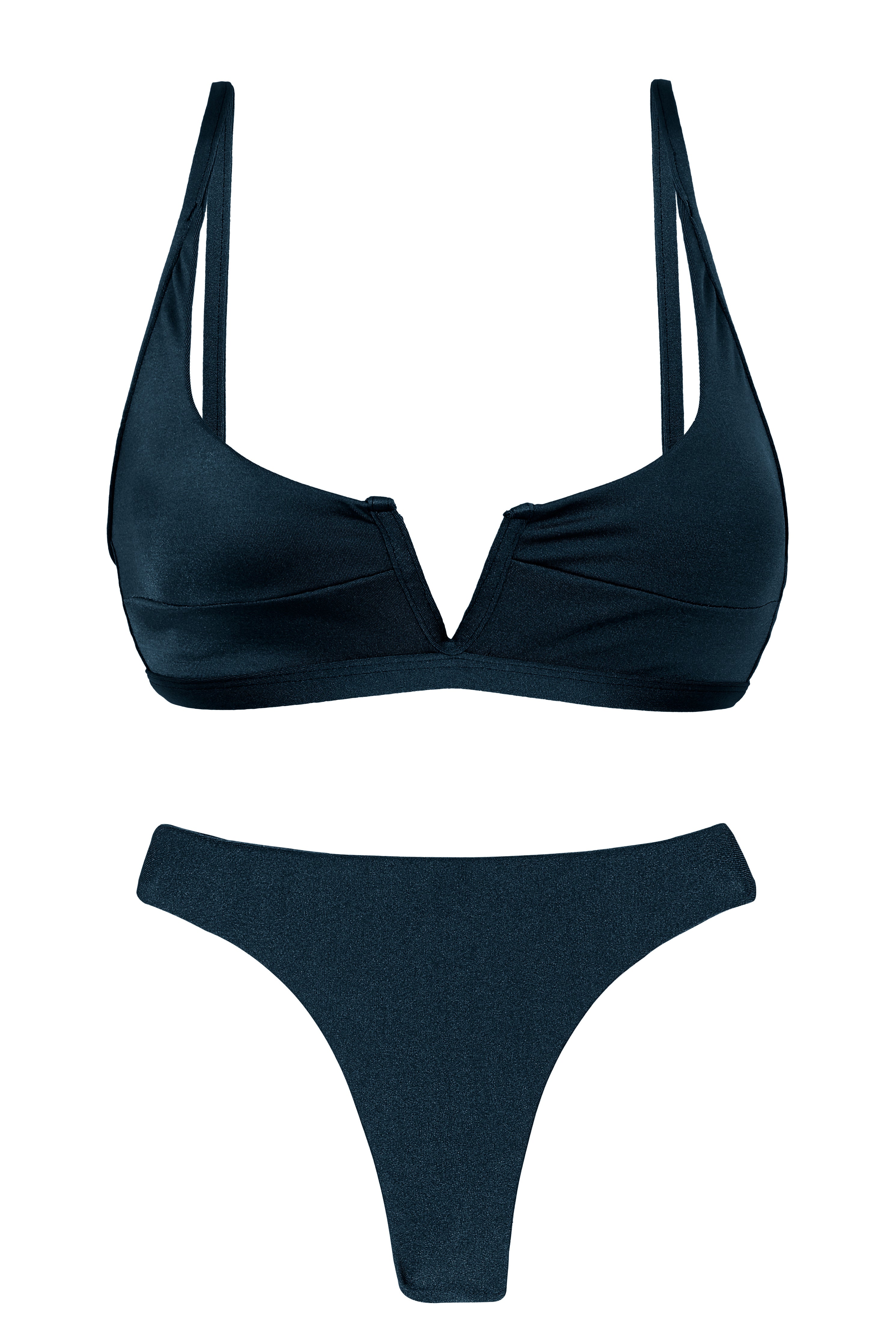 Rio de Sol Navy Set: Bright Print, Bra-V Fio, Thong Bottom - UPF 50+ – Rio  Swim Shop