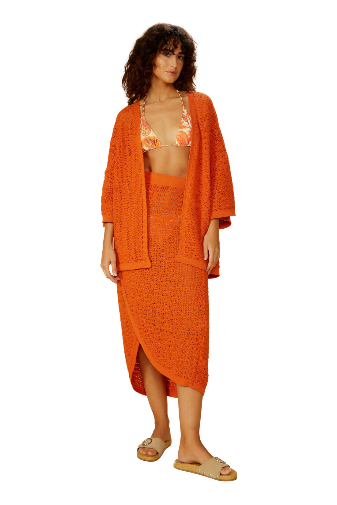 Laranja-Tricot Kimono