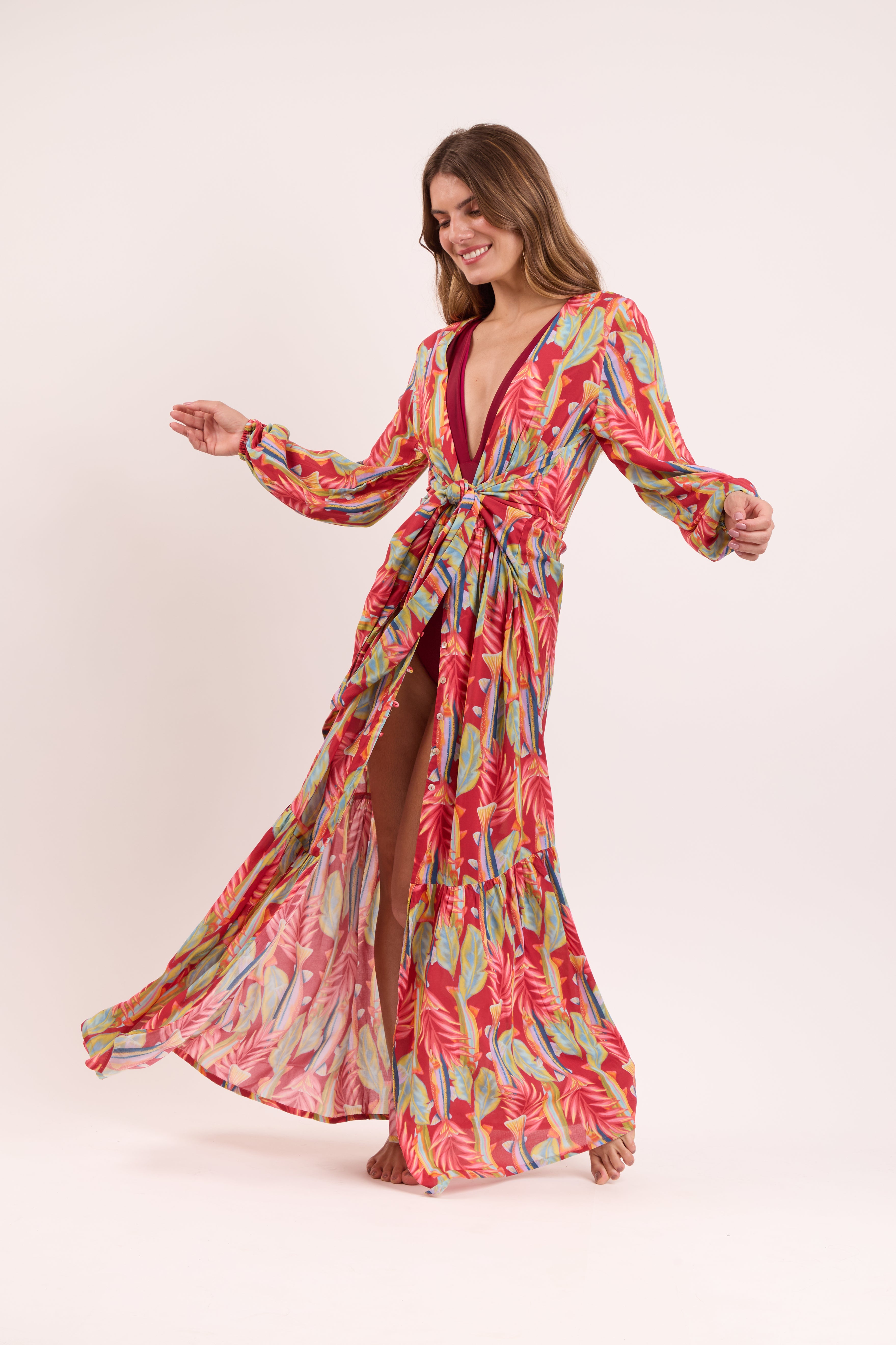 Sea-Bloom Long Dress Verona