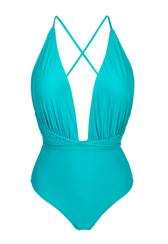 Rio de Sol New Vegas Brazilian One-Piece Swimwear in Blue – Rio Swim Shop