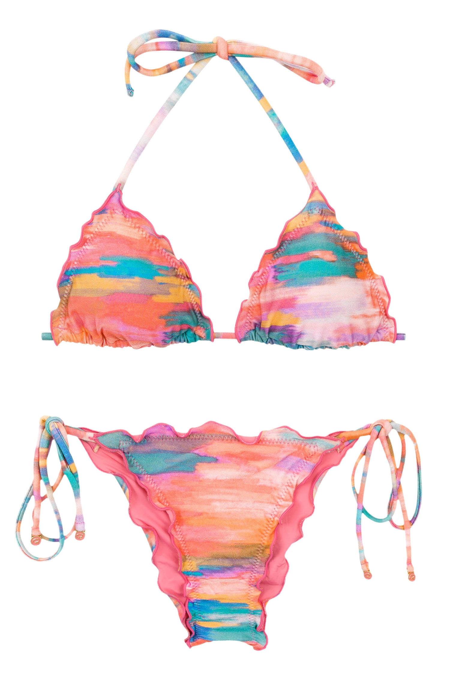 Rio de Sol Set River Frufru - Abstract Print Two Piece Swimwearian Coverage  – Rio Swim Shop