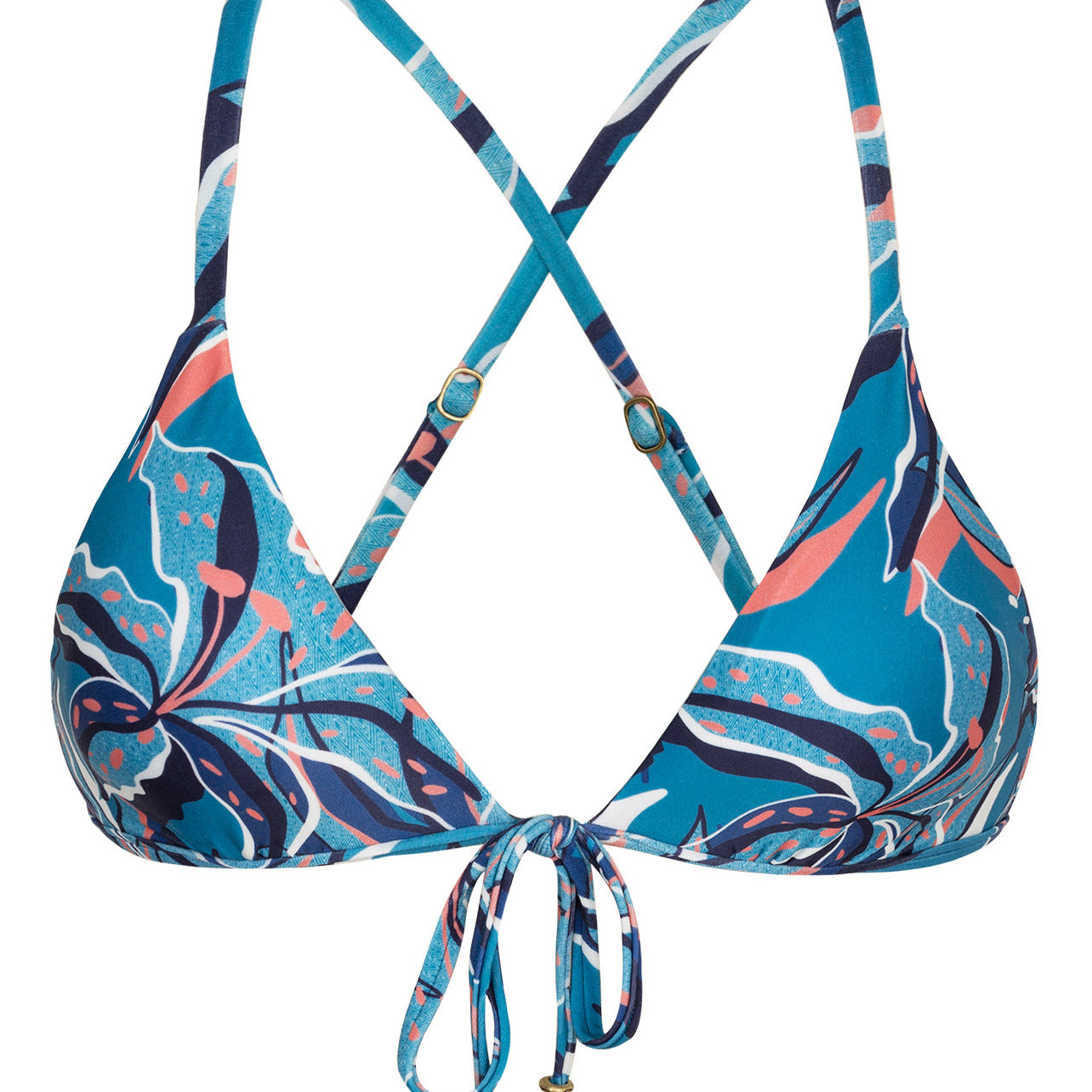 Rio de Sol Floral Triangle Swimwear Top - Blue – Rio Swim Shop